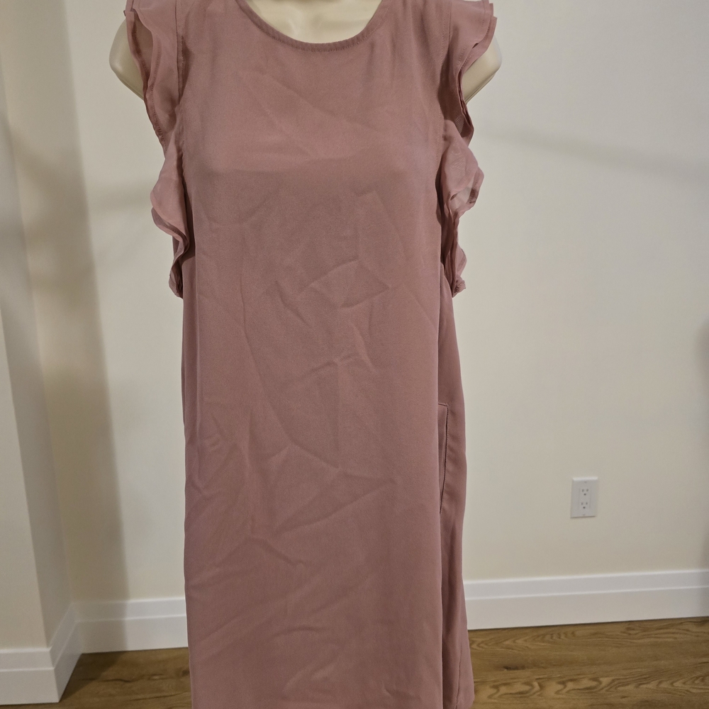 Jack by BB Dakota Mauve Ruffle Sleeve Midi Dress